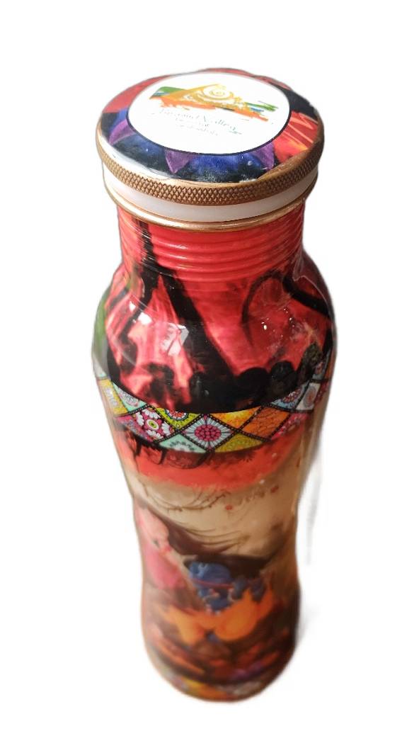 Copper Bottle - With Radha Krishna Print