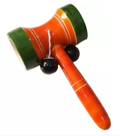 Channapatna - Damru Rattle Toy with Medium Sound for Kids (Pack Of - 1)