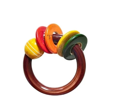 Channapatna - Wooden baby Rattle / Baby Music makers Rattle  (Multicolor)