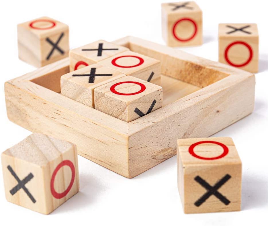 Handcrafted Wooden Tic Tac Toe Game Set for Cognitive Growth Interactive Brain Game for Kids and Adults (Copy)