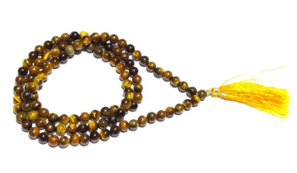 Japa Mala | Tiger Eye with Certificate | 108 Beads | 8MM Round Beads