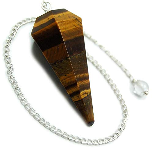 Crystal Tiger Eye Cone Shaped Pendulum | Healing & Dowsing