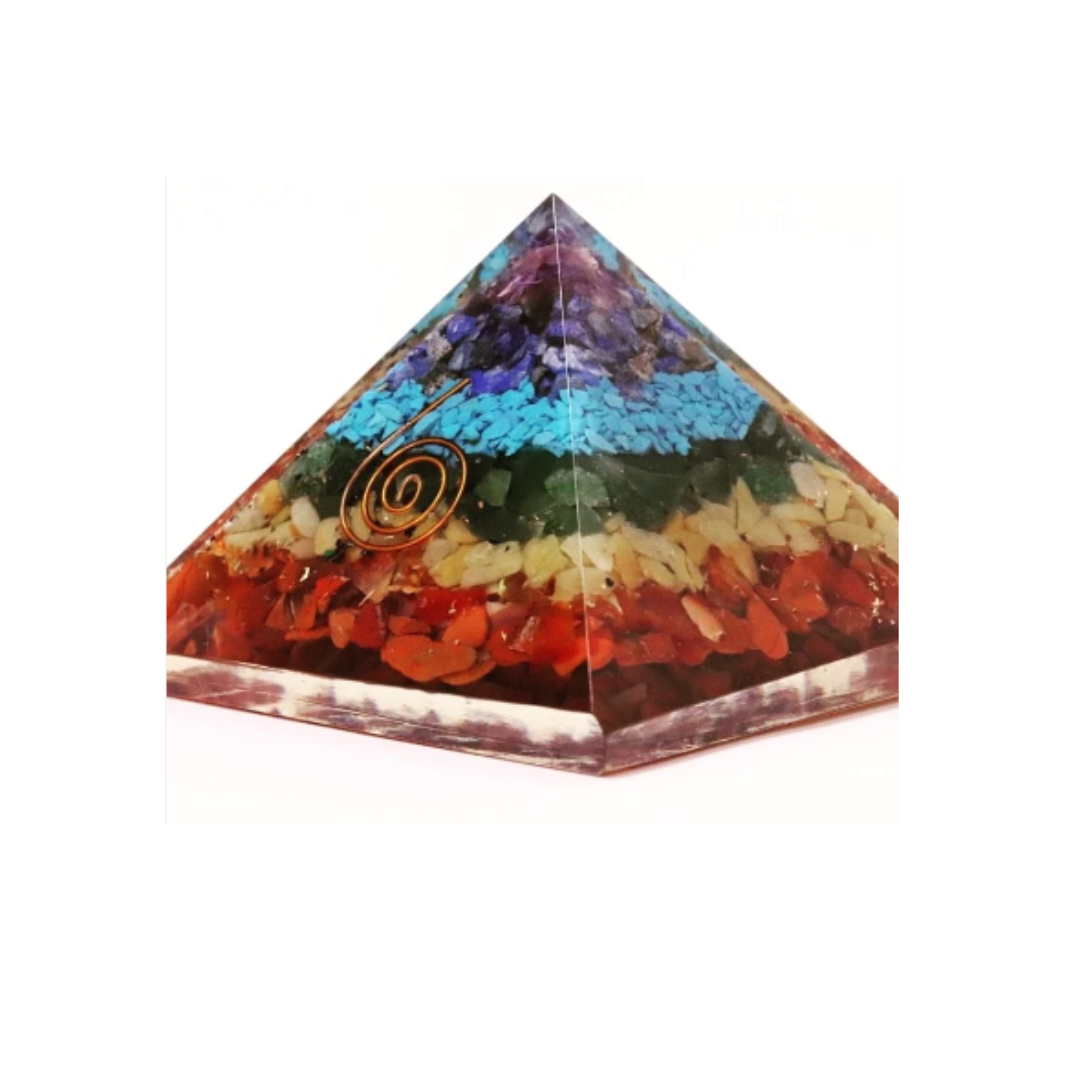 7 Chakra Crystals Orgone Pyramid