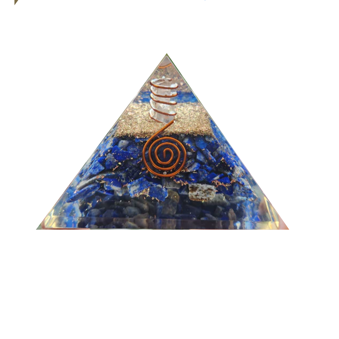 Blue Lapis Lazuli Orgone Energy Pyramid - Healing Crystal, EMF Protection, Spiritual Growth, Meditation & Chakra Balancing