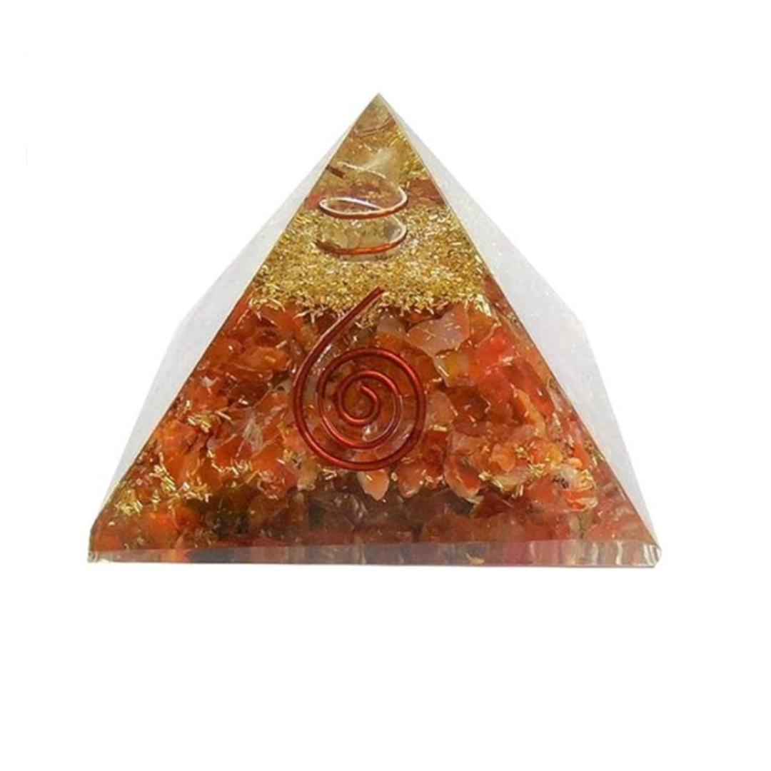 Orange Carnelian Orgone Pyramid –  Creativity, Motivation, and Positive Energy