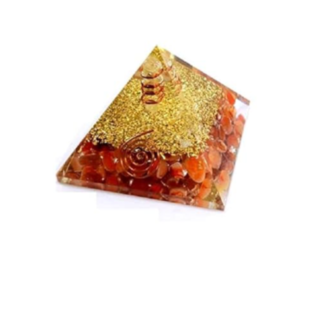 Orange Carnelian Orgone Pyramid –  Creativity, Motivation, and Positive Energy