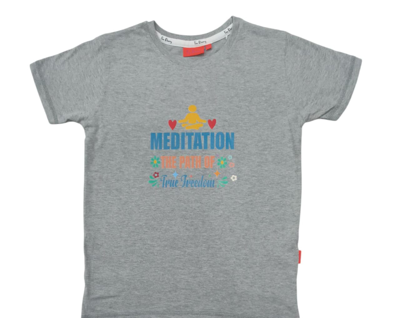 Spiritual T-Shirt for Yoga, Meditation, and Mindfulness - Grey - Black And White - Meditation