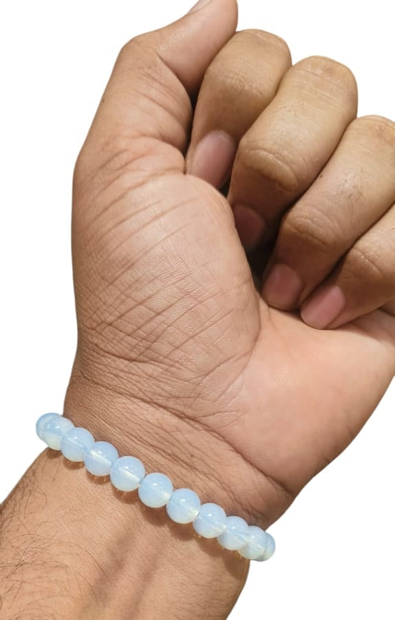 Crystal Bracelet - Opalite - 8mm Round Bead