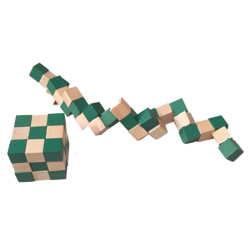 Wooden Snake Cube Twist Puzzle Toy for Kids Eco Friendly Wooden Brain Teaser Puzzles for Adults and Children