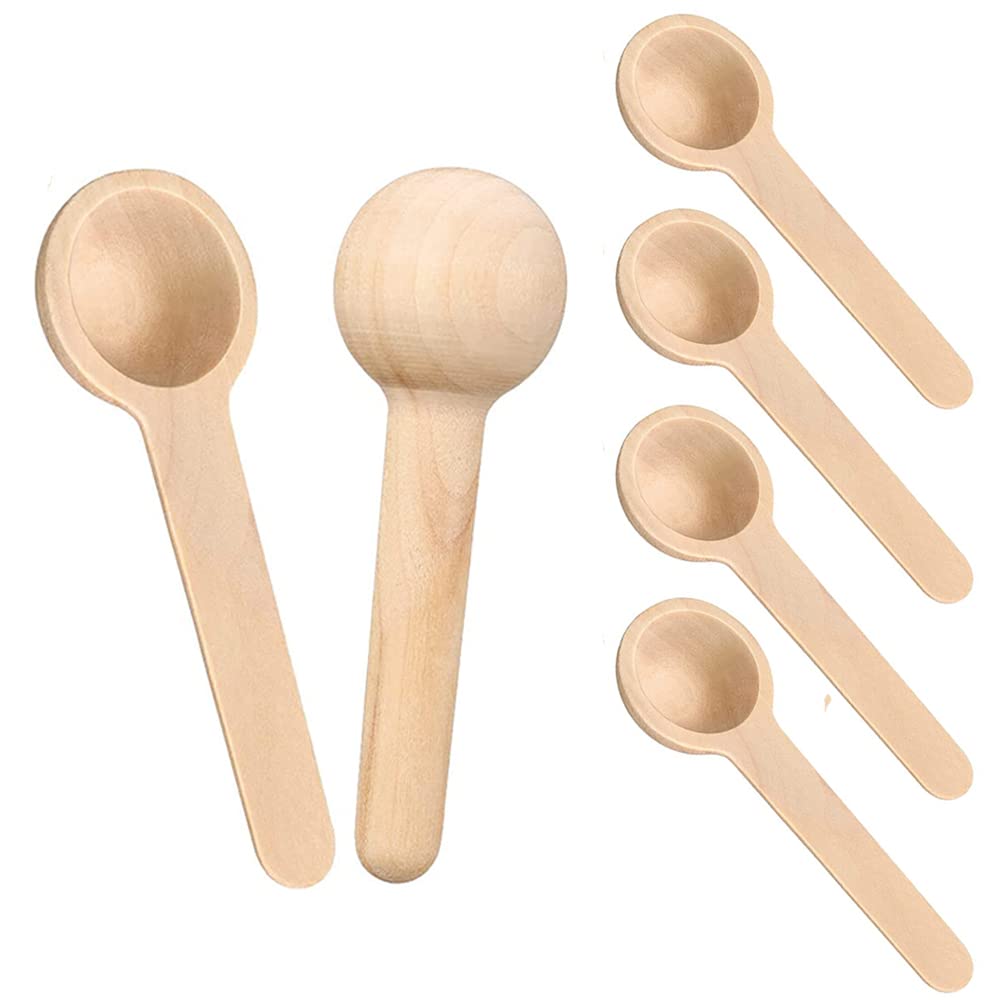 Eco-Friendly Wooden Spoons for Spice Jars | Masala Box | Pack of 6