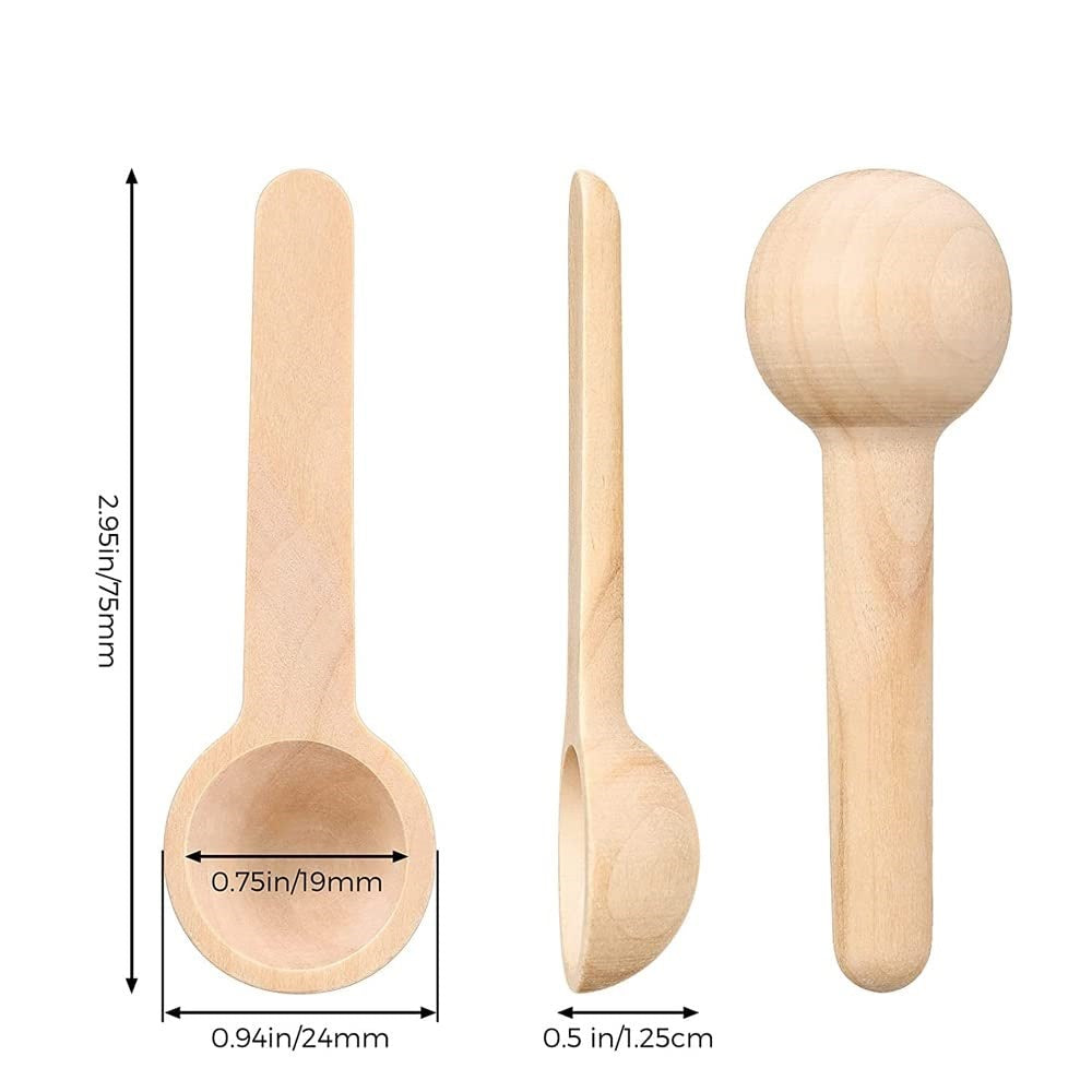 Eco-Friendly Wooden Spoons for Spice Jars | Masala Box | Pack of 6