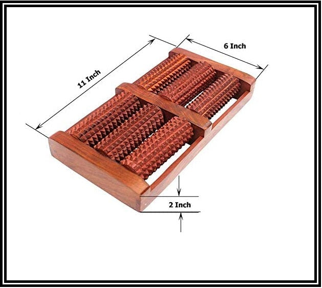 Wooden Foot Roller Massager – Acupressure Reflexology Pain Relief Tool for Stress & Blood Circulation