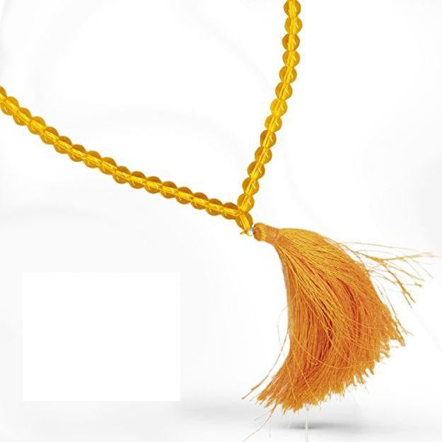 Japa Mala | Yellow Citrine with Certificate | 108 Beads | 8MM Round Beads