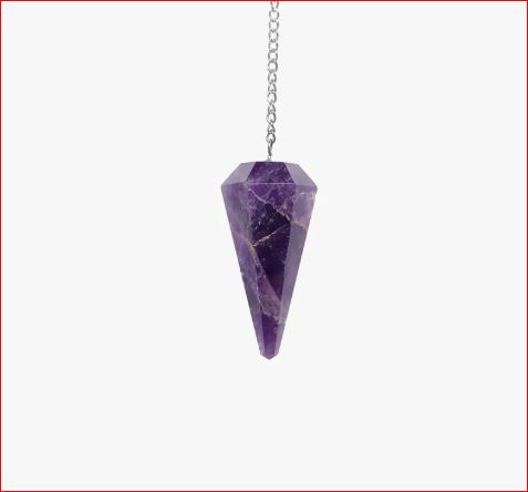 Crystal Amethyst Cone Shaped Pendulum | Healing & Dowsing