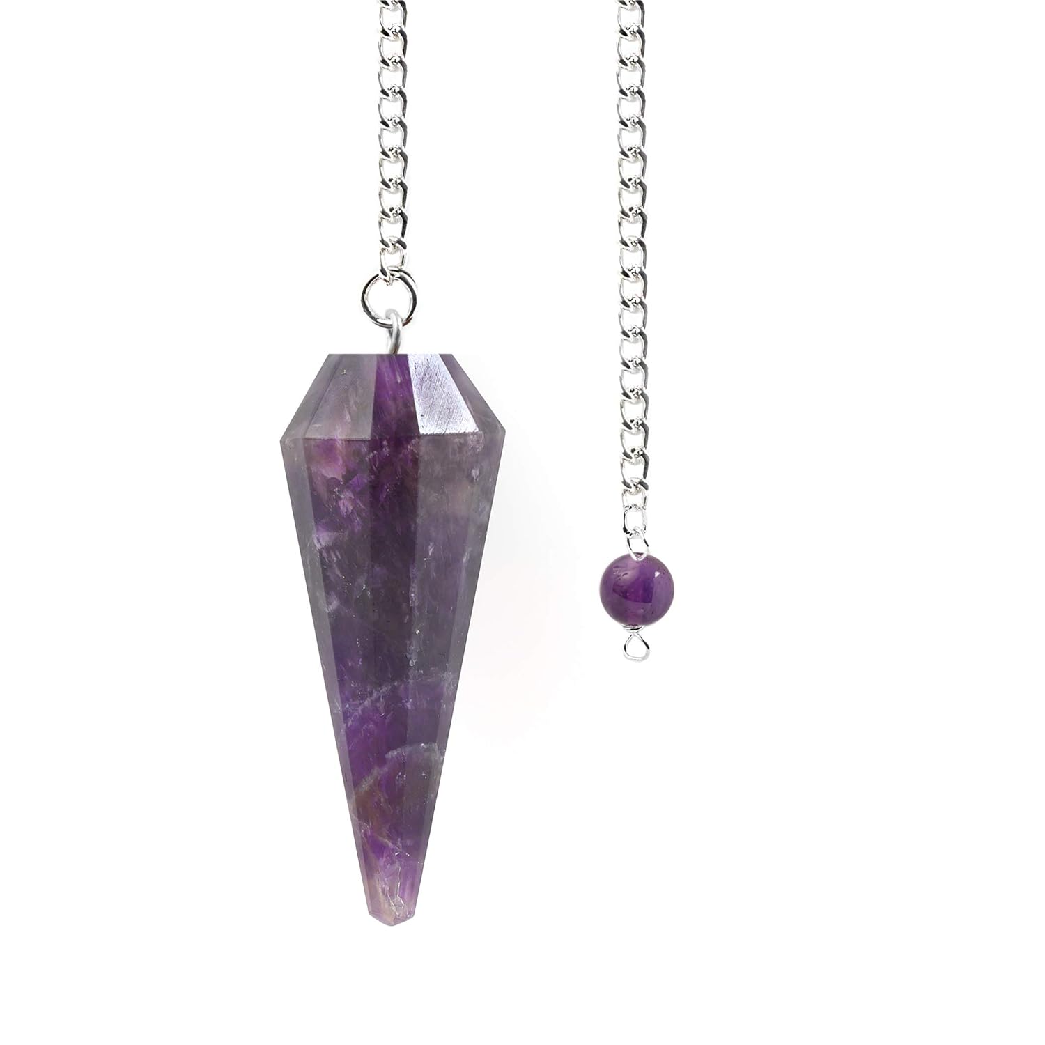 Crystal Amethyst Cone Shaped Pendulum | Healing & Dowsing