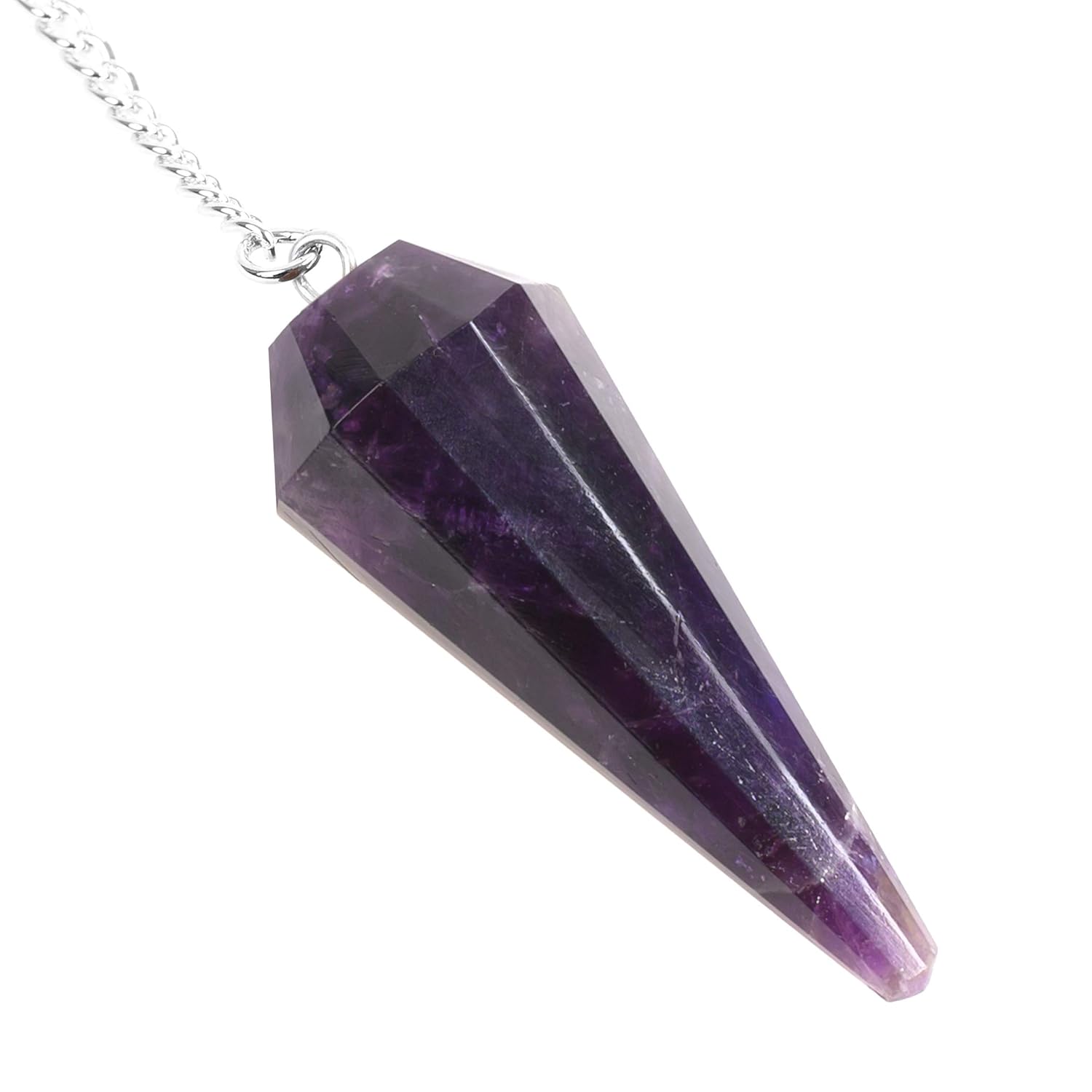 Crystal Amethyst Cone Shaped Pendulum | Healing & Dowsing