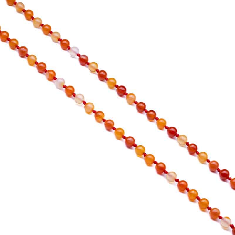 Japa Mala | Orange Carnelian  With Certificate | 108 Beads | 8MM Round Beads