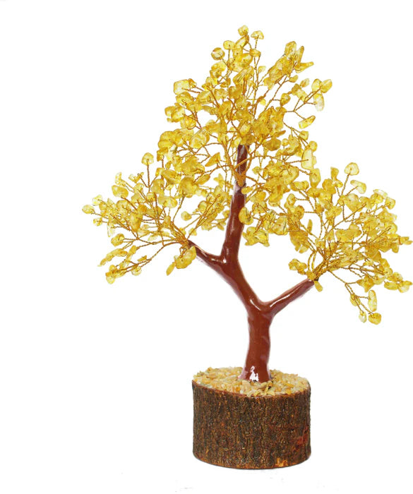 Crystal Tree – Citrine Natural Gemstone Bonsai Tree for Prosperity, Positivity, and Home Décor