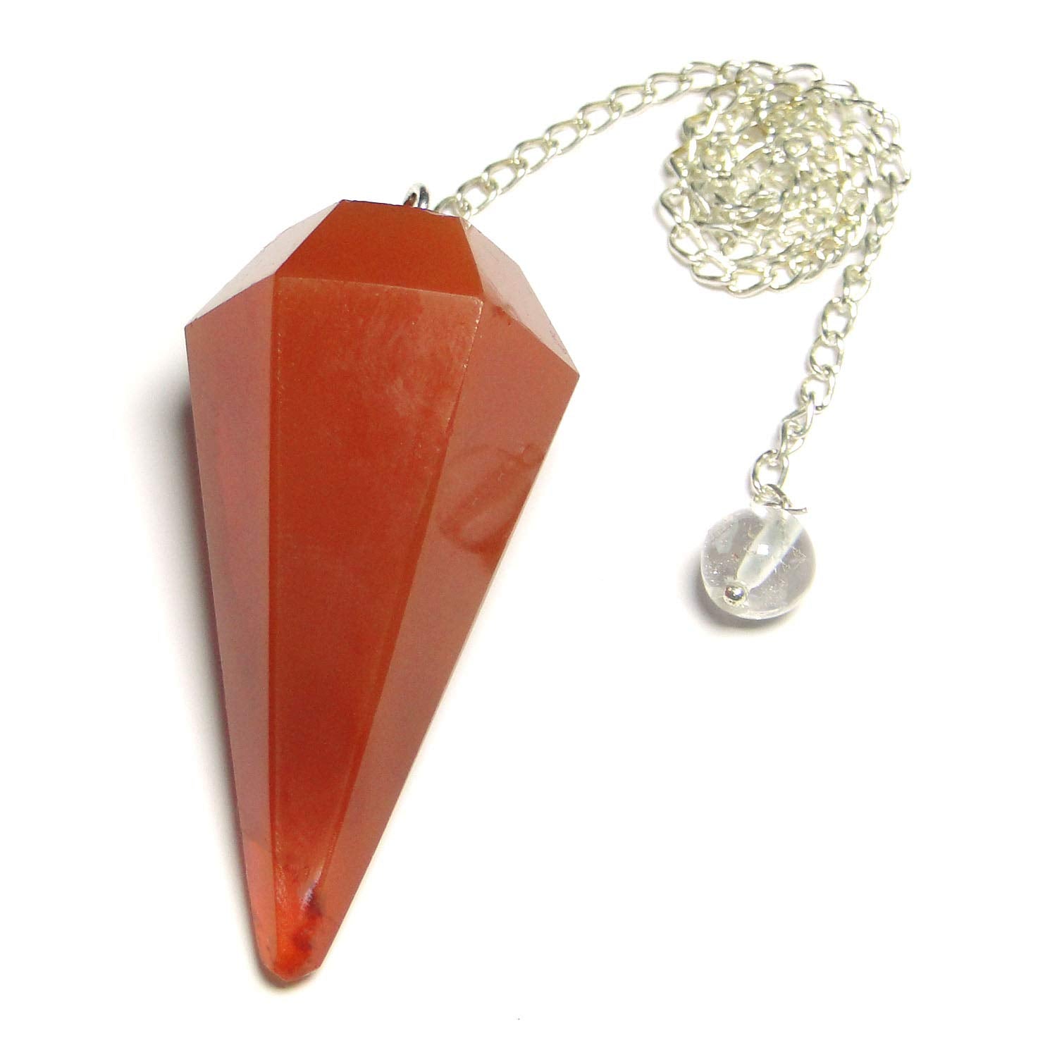 Crystal orange carnelian Cone Shaped Pendulum | Healing & Dowsing