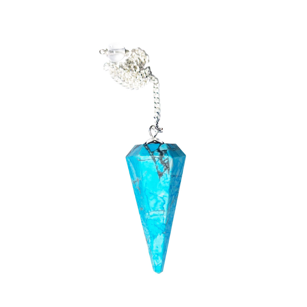 Crystal Blue Turquoise Cone Shaped Pendulum | Healing & Dowsing