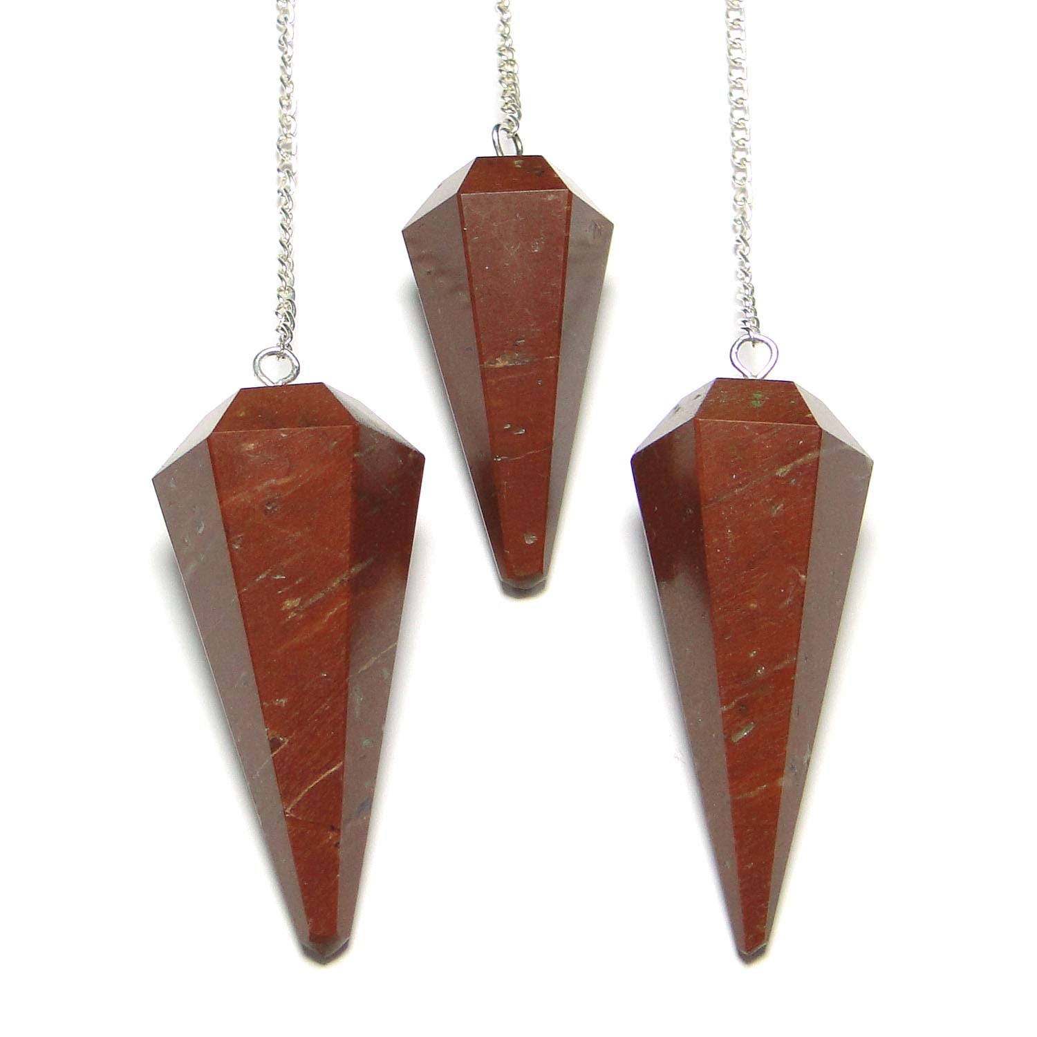 Crystal Red Jasper Cone Shaped Pendulum | Healing & Dowsing