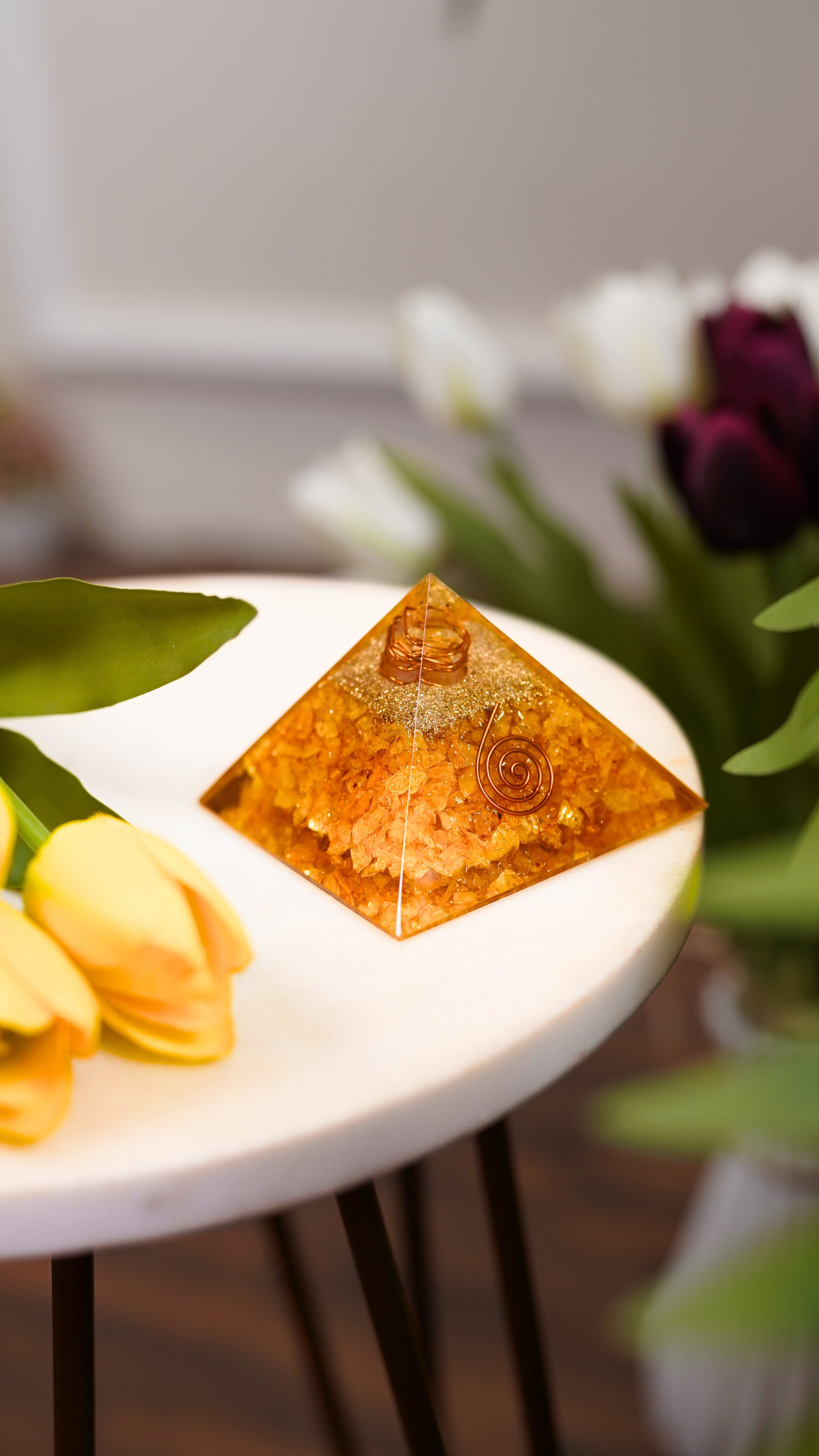 Yellow Citrine Orgone Pyramid