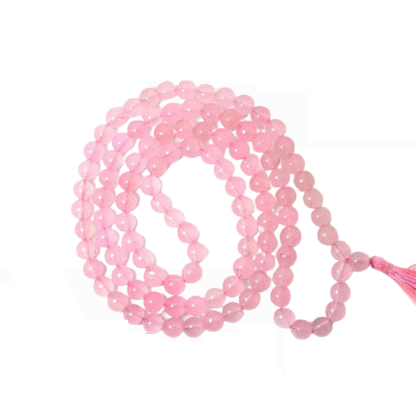 Japa Mala | Rose Quartz  With Certificate | 108 Beads | 8MM Round Beads