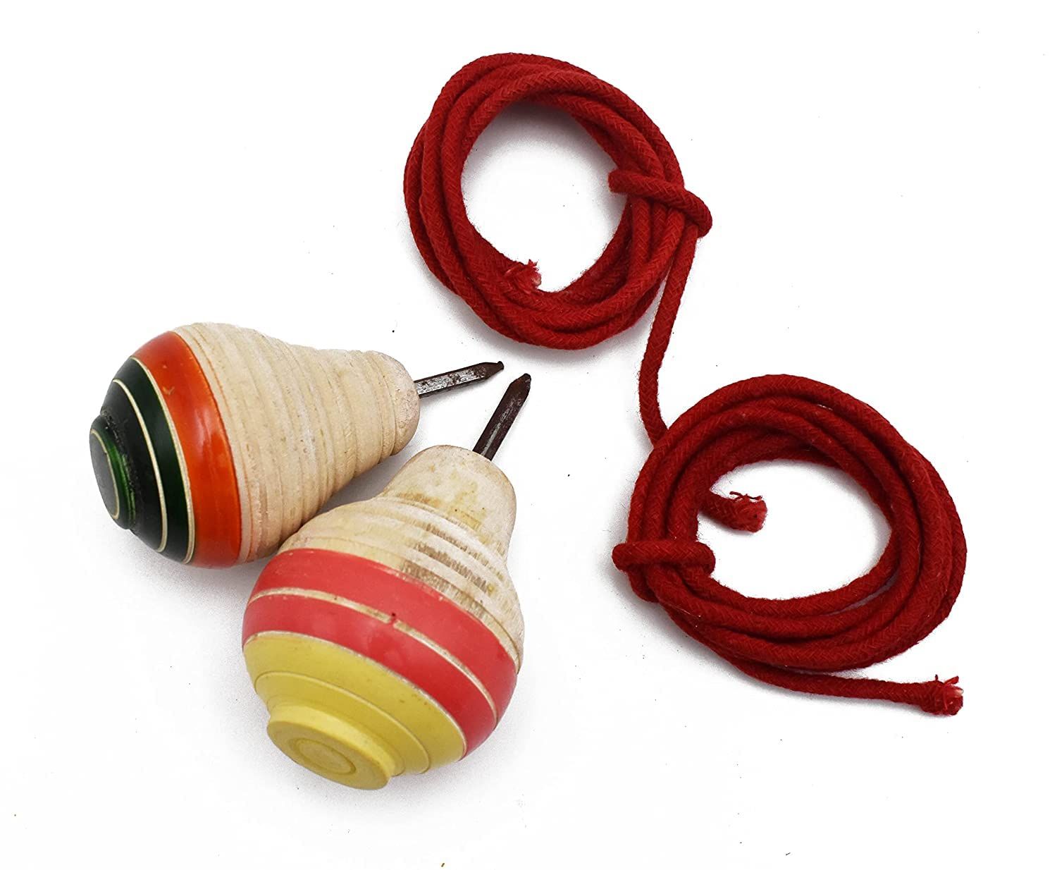 Channapatna - Toys Handmade Wooden Spinning Tops (Lattu) (Pack of - 1)