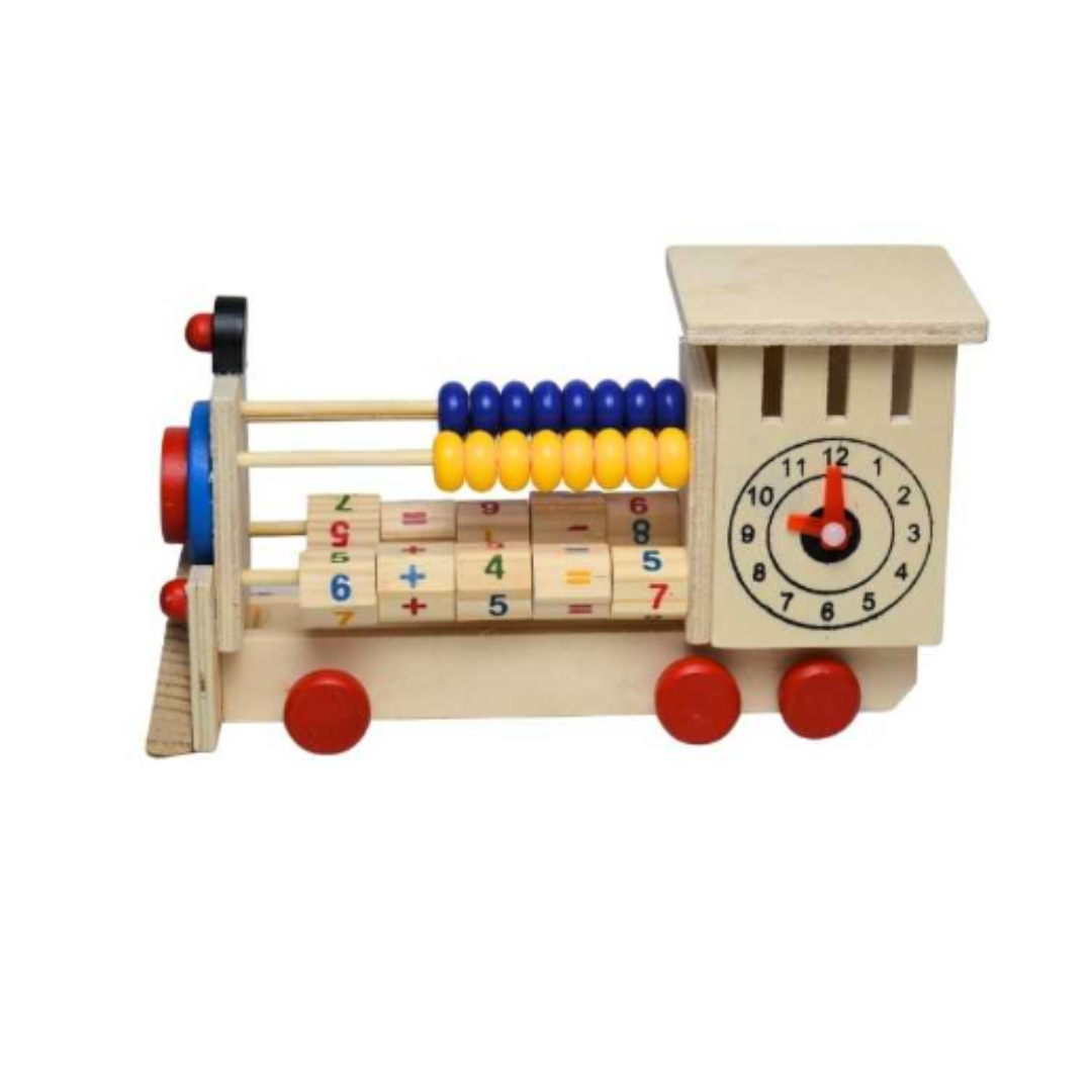 4 In 1 Kids Learning Math Wooden Engine
