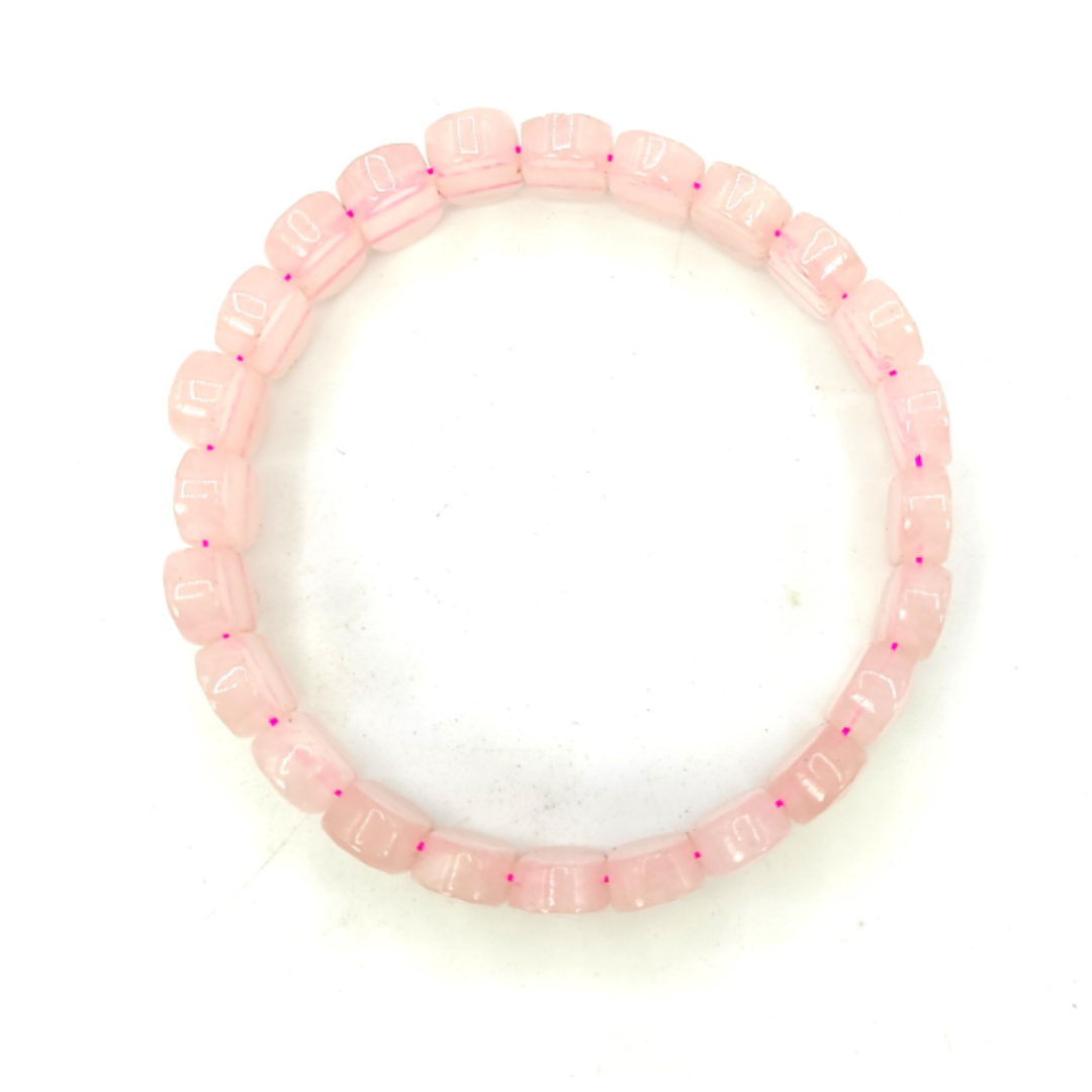 Rose Quartz Crystal Bracelet :- Capsule Shape
