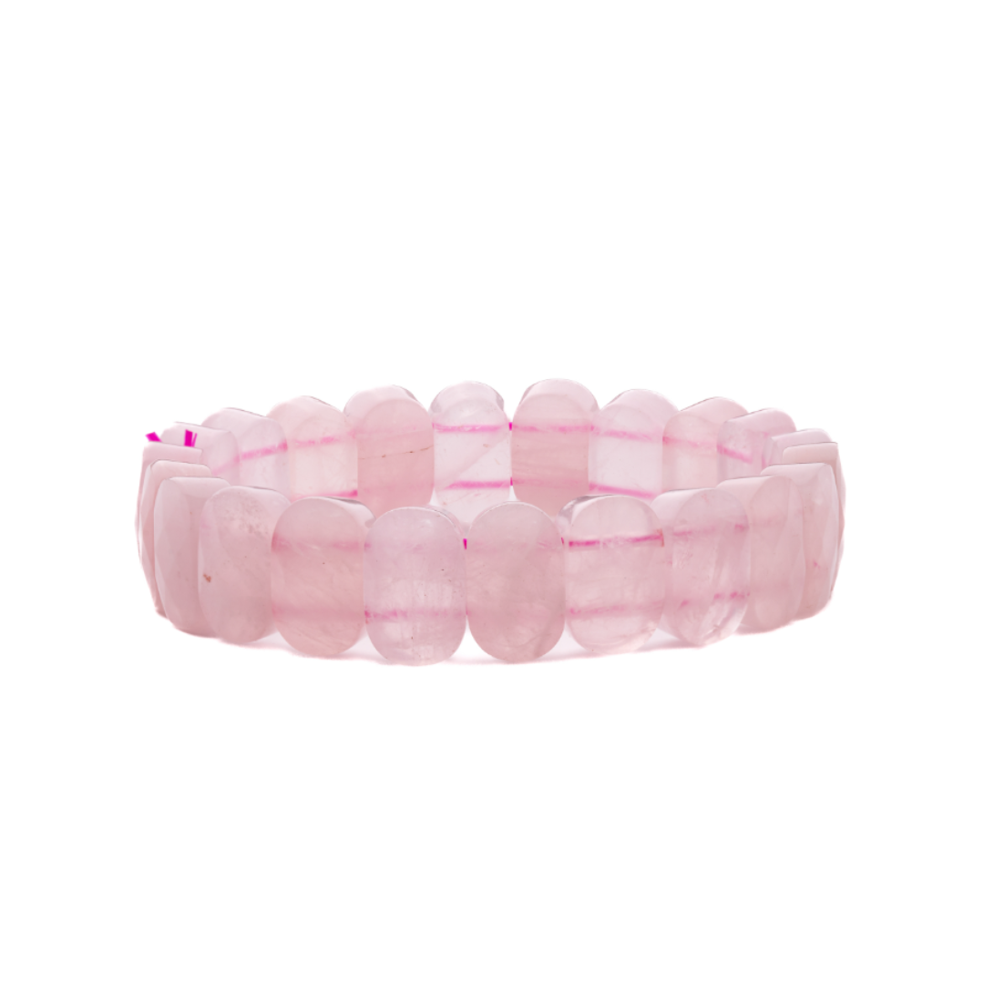 Rose Quartz Crystal Bracelet :- Capsule Shape