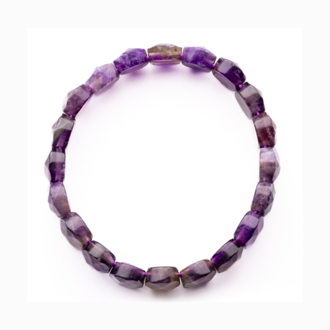 Amethyst Crystal Bracelet :- Capsule Shape