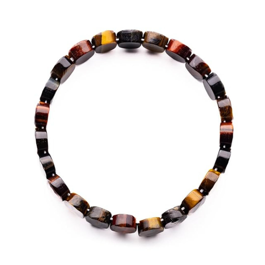 Multi Tiger Eye Crystal Bracelet :- Capsule Shape