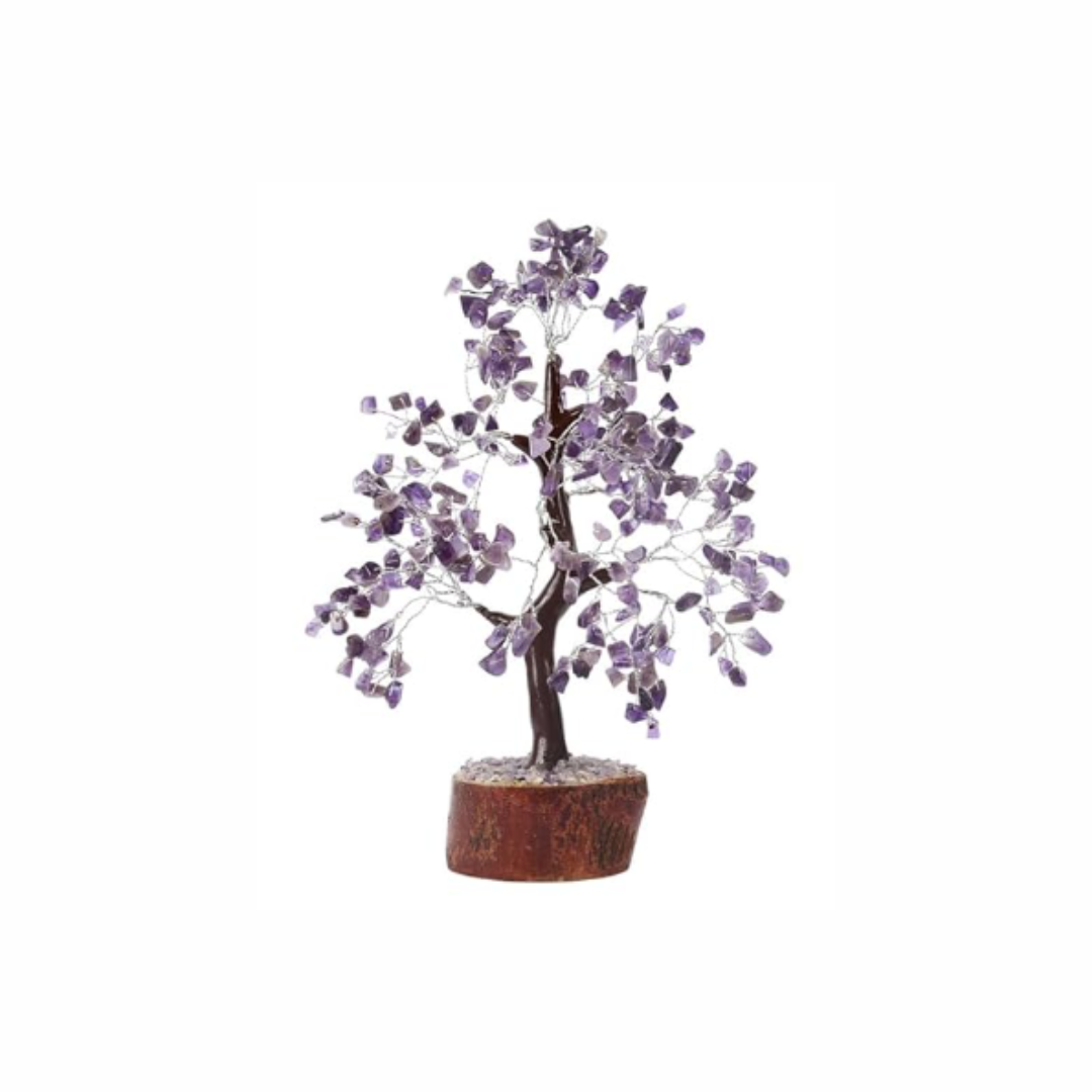 Crystal Tree – Amethyst Natural Bonsai Tree for Calmness, Healing, and Home Décor - 300 Beads