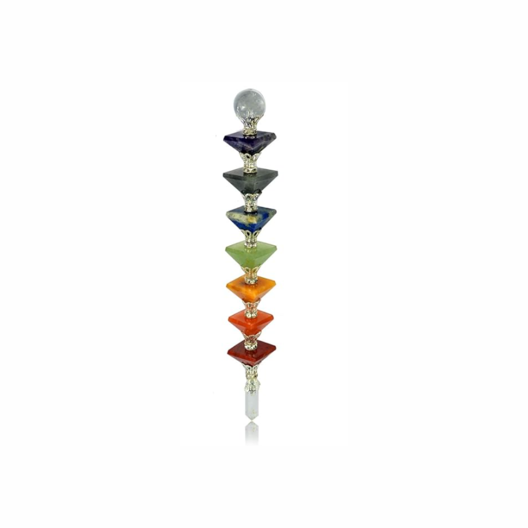 Reiki Crystal Products Natural 7 Chakra Healing Wand for Reiki Healing