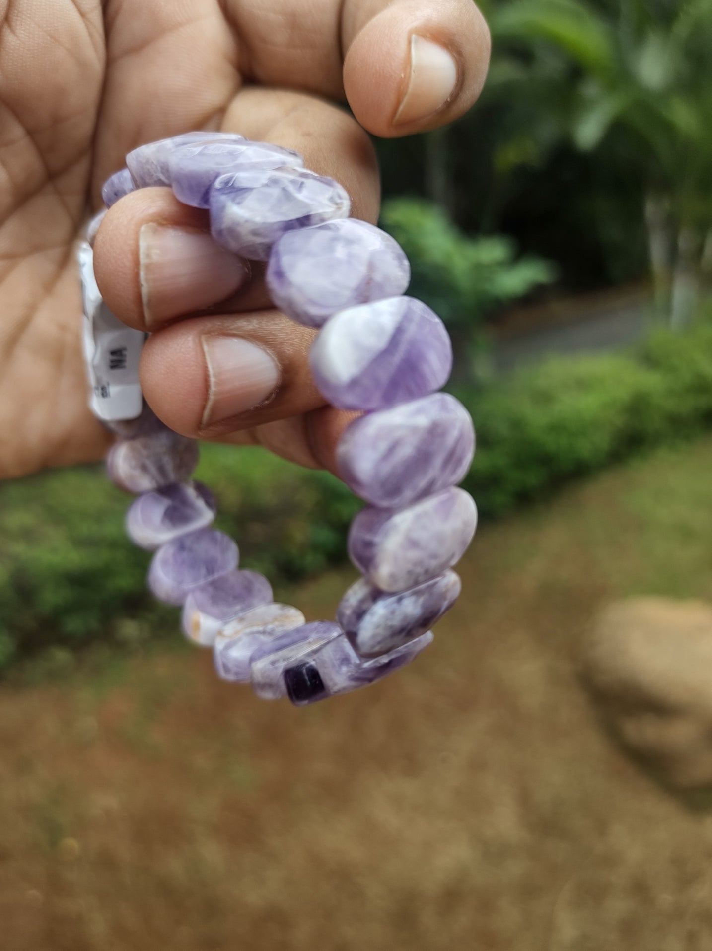 Amethyst crystal Bracelet (Machine Carved)