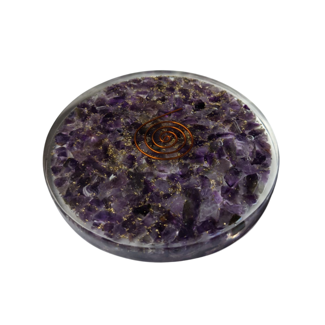 Orgonite Coaster | Amethyst | 3 Inch Dia