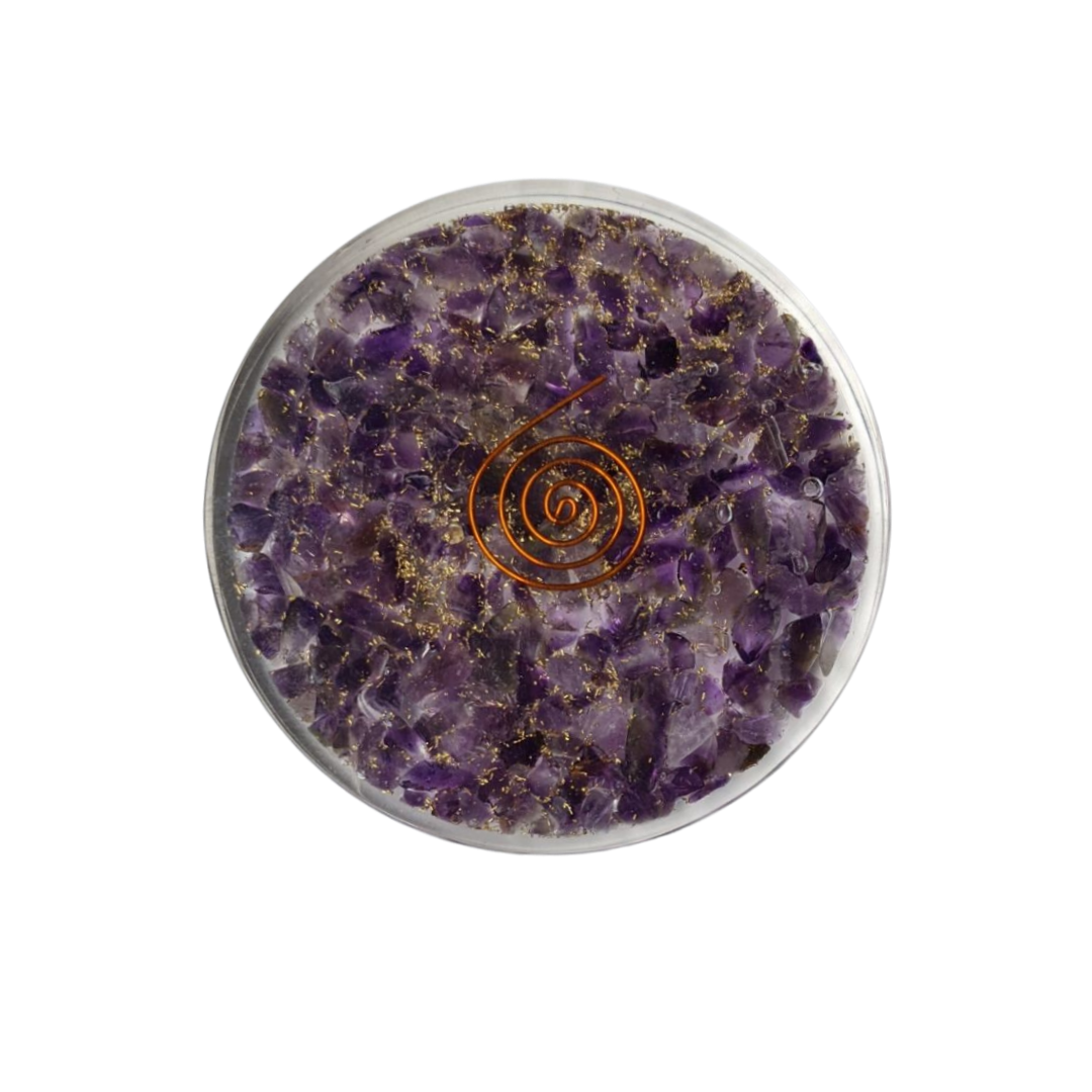 Orgonite Coaster | Amethyst | 3 Inch Dia