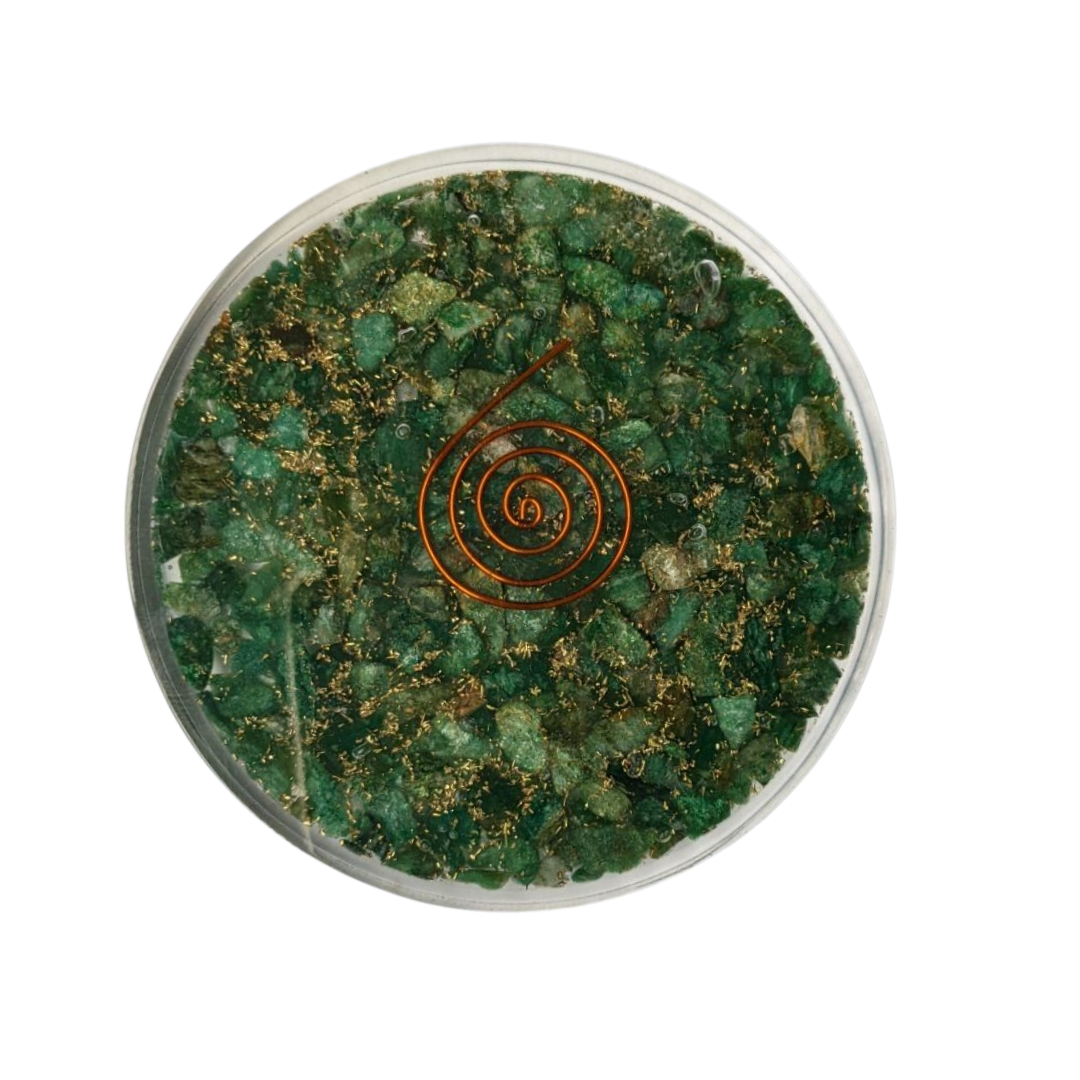 Orgonite Coaster | Green Aventurine | 3 Inch Dia