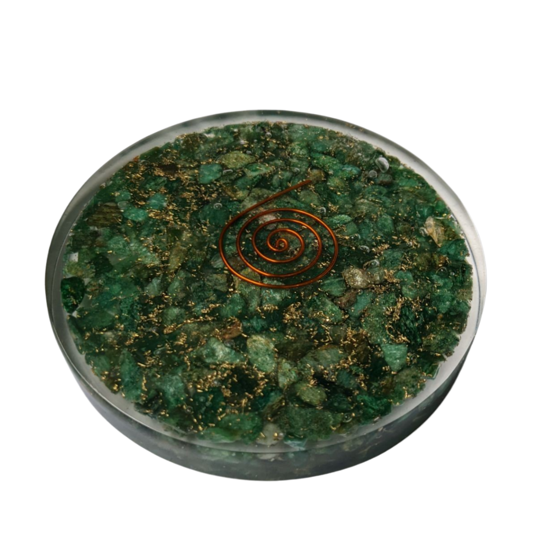 Orgonite Coaster | Green Aventurine | 3 Inch Dia