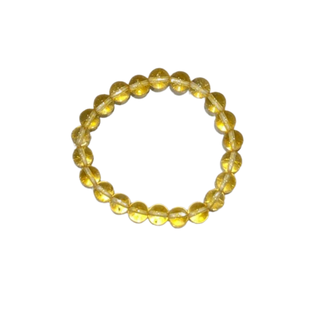 Crystal Bracelet - Citrine - 8mm Round Bead